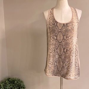 Roc woman’s sequins snakeskin champagne tank top sleeveless back zipper sz S